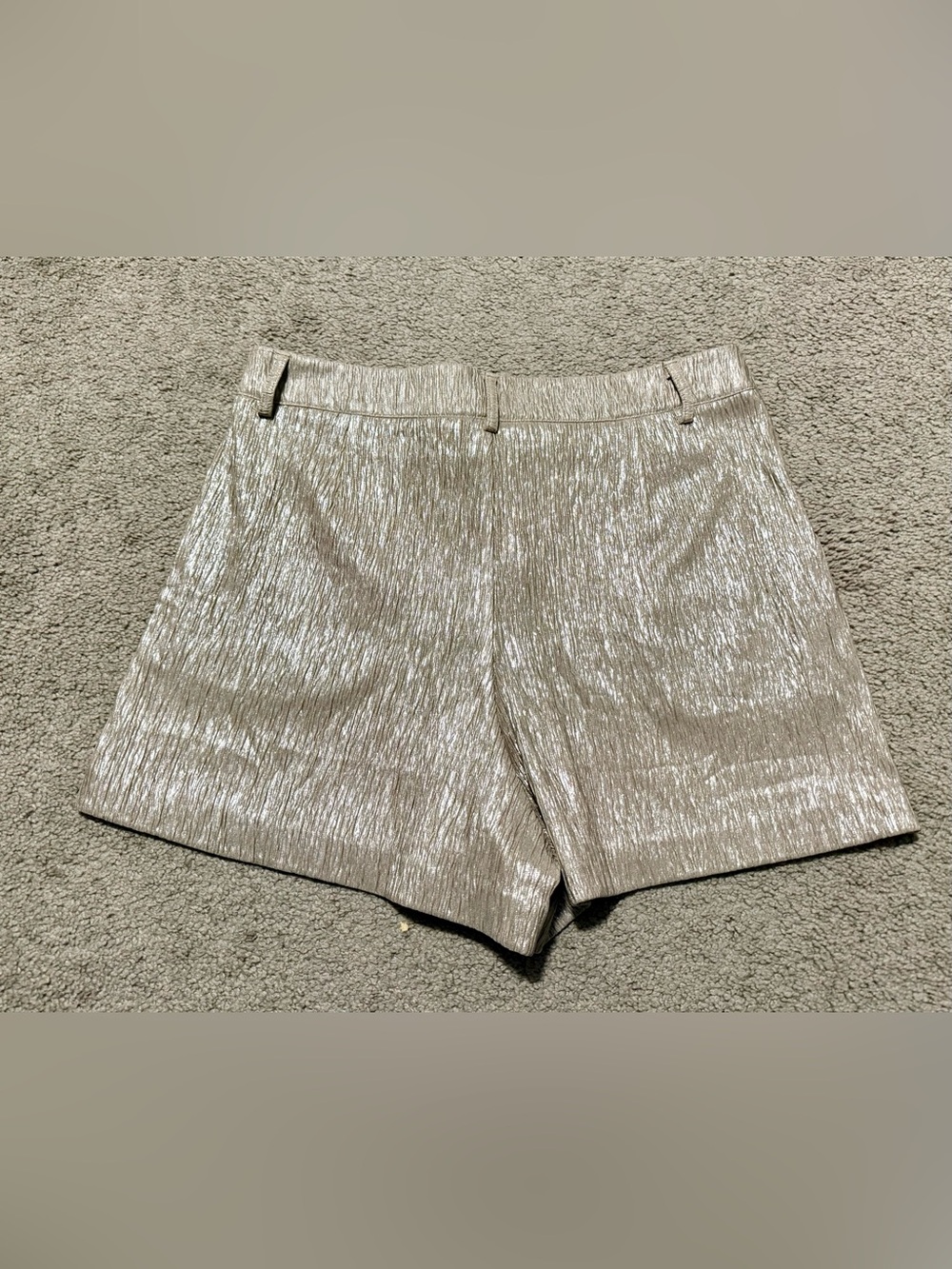 NWT New Glam Metallic Textured Women's Shorts - Champagne Size L - Picture 4 of 6